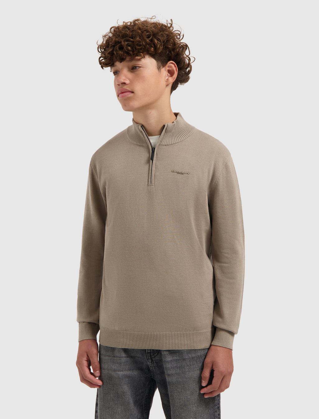 Junior Original Half Zip Knit | Taupe