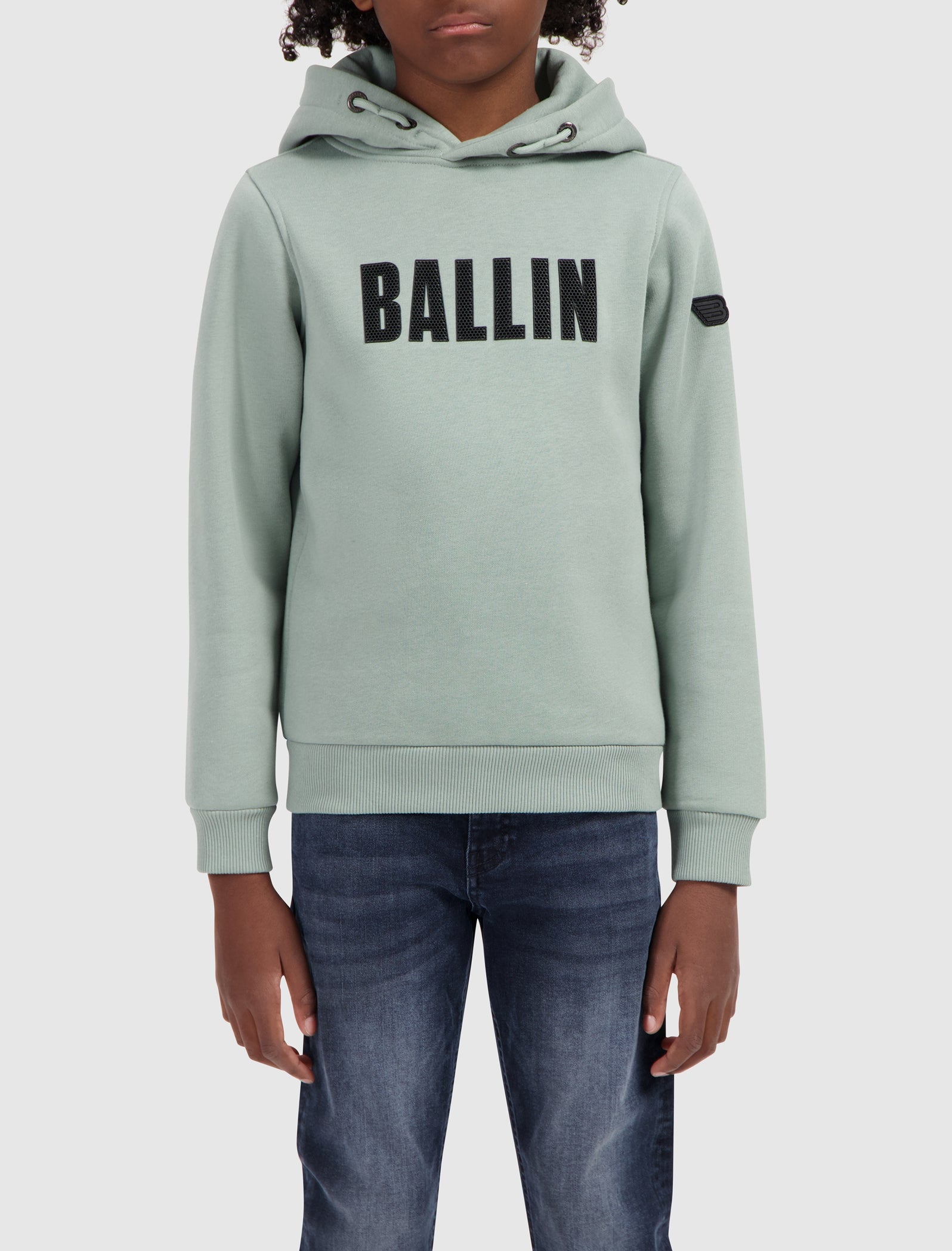 Junior Perforated Logo Hoodie Dark Mint