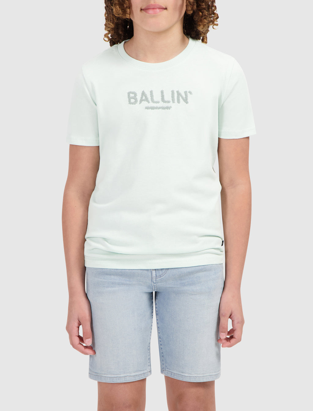 Junior Chunky Stitch Logo T-shirt | Light Green