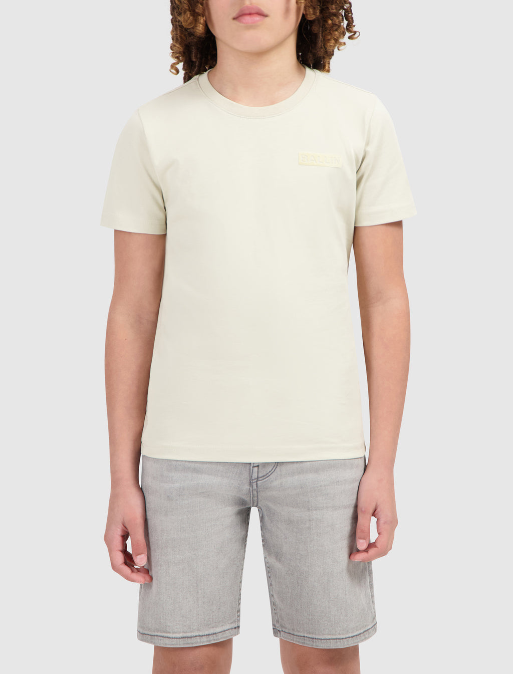 Junior Flocked Logo Frame T-shirt | Sand
