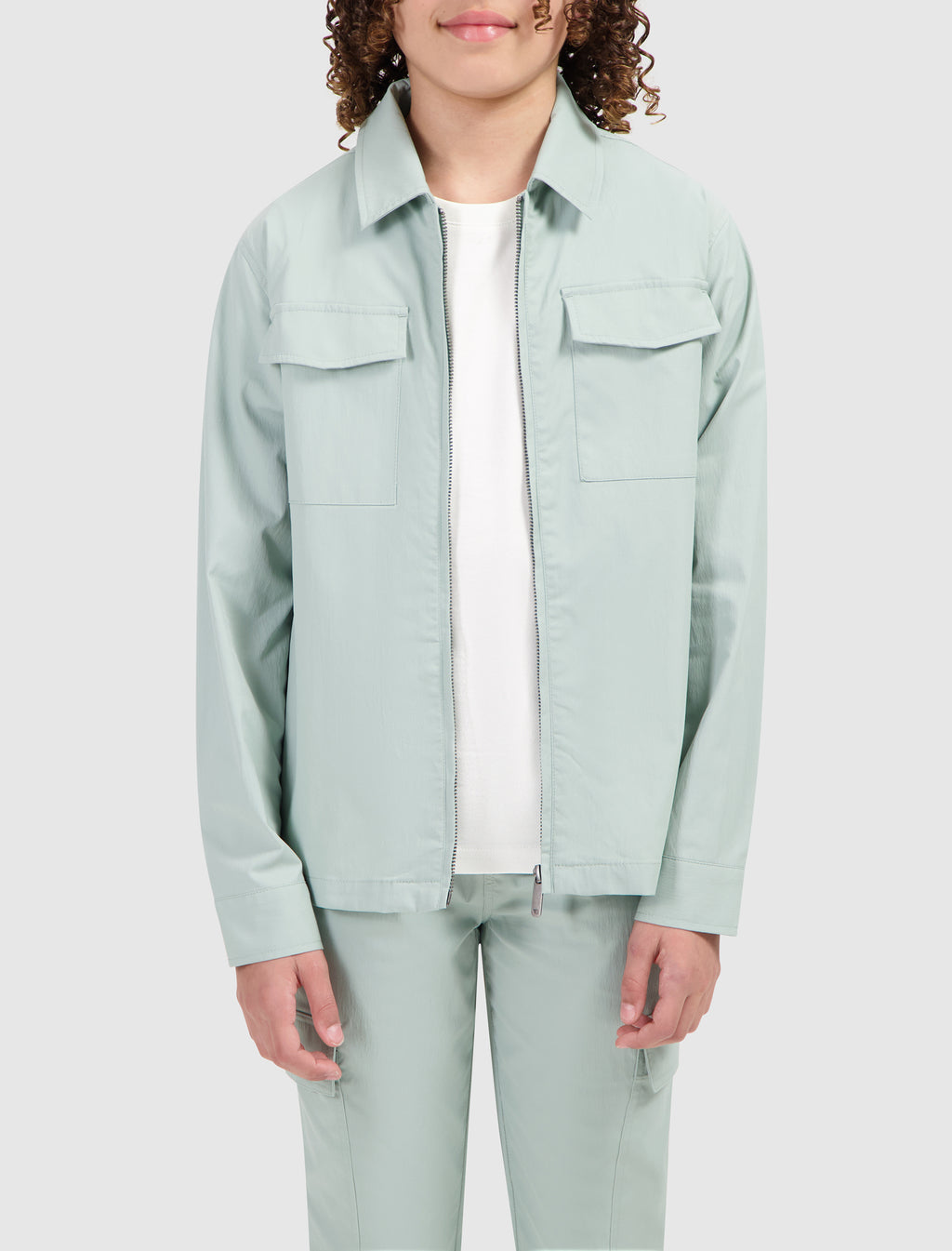Junior Utility Zip-Up Shirt | Green