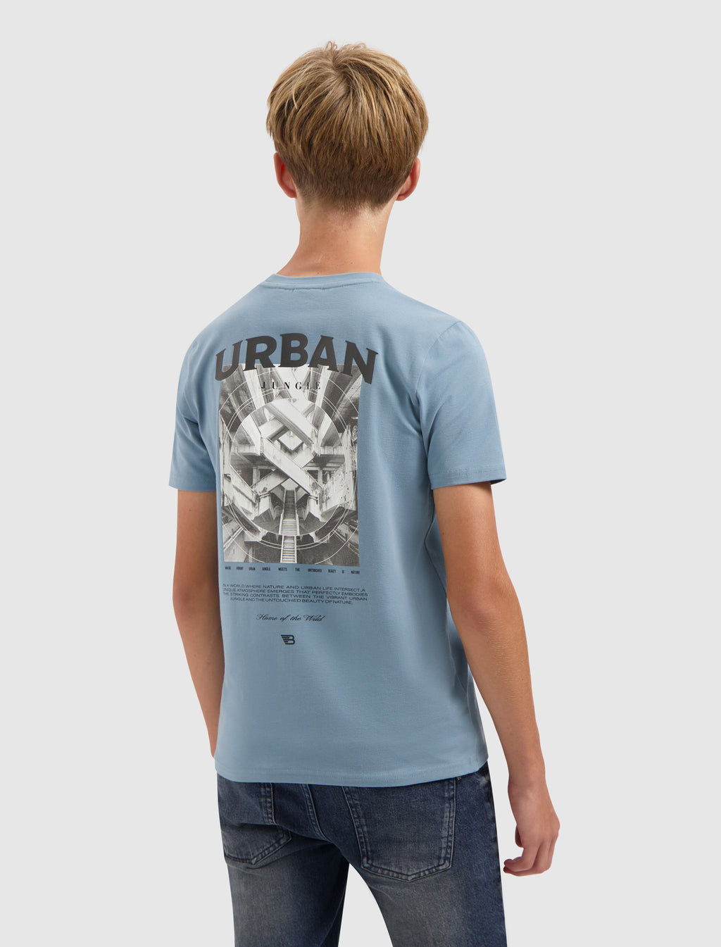 Junior Urban Jungle T-shirt | Mid Blue Grey