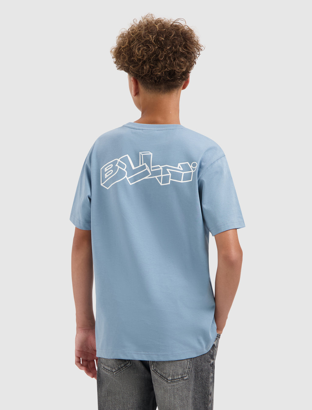 Junior BLLN Outline T-shirt | Mid Blue Grey