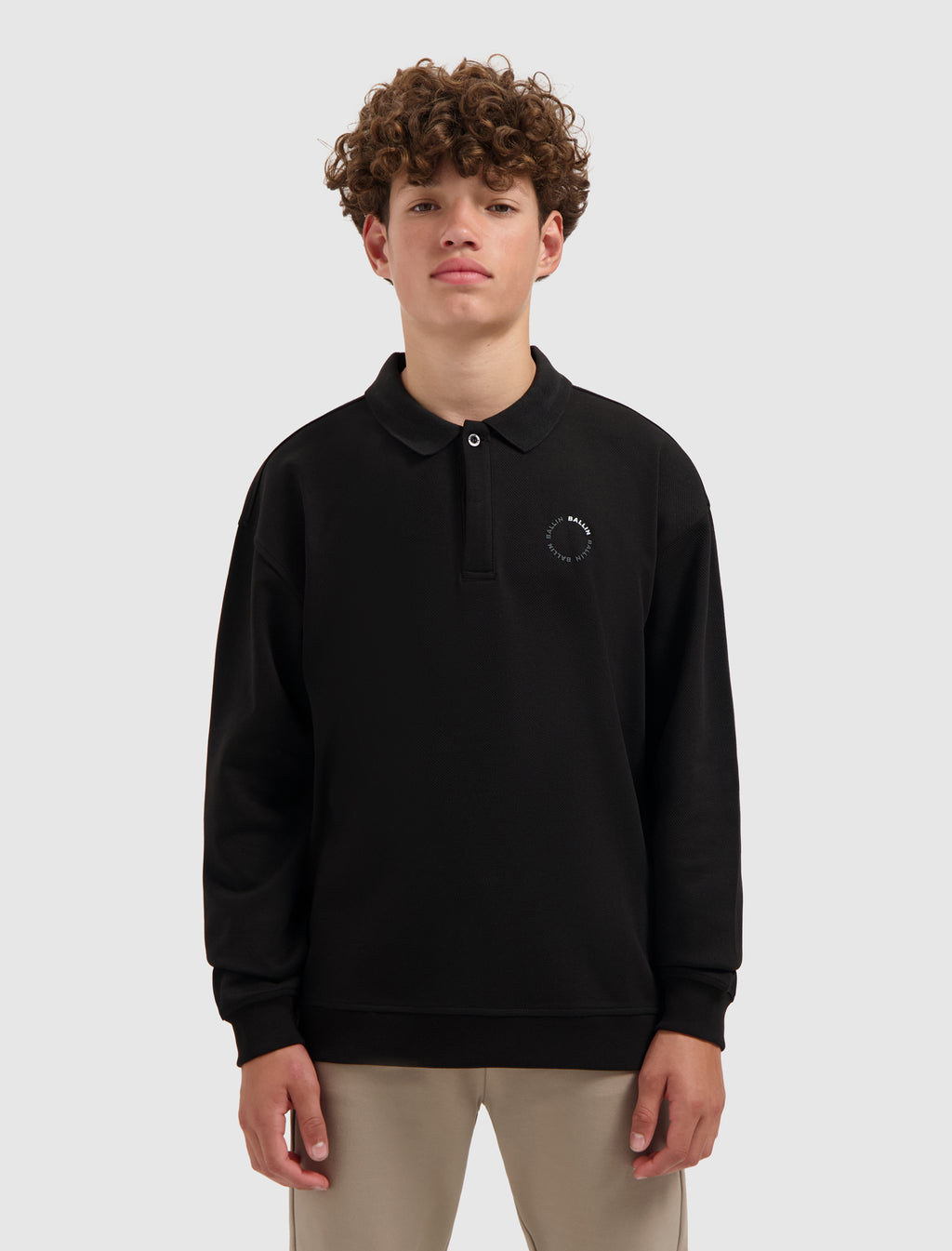 Junior Circle logo Polo Sweater | Black