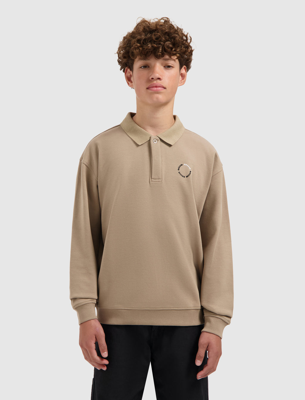 Junior Circle logo Polo Sweater | Taupe