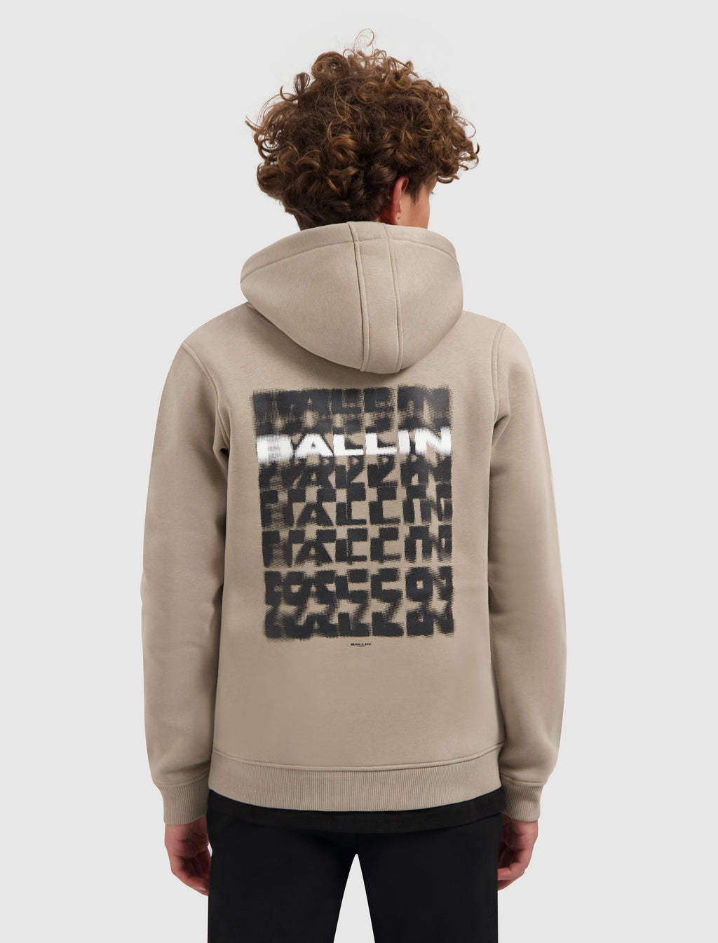 Junior Faded Halftone Hoodie | Taupe