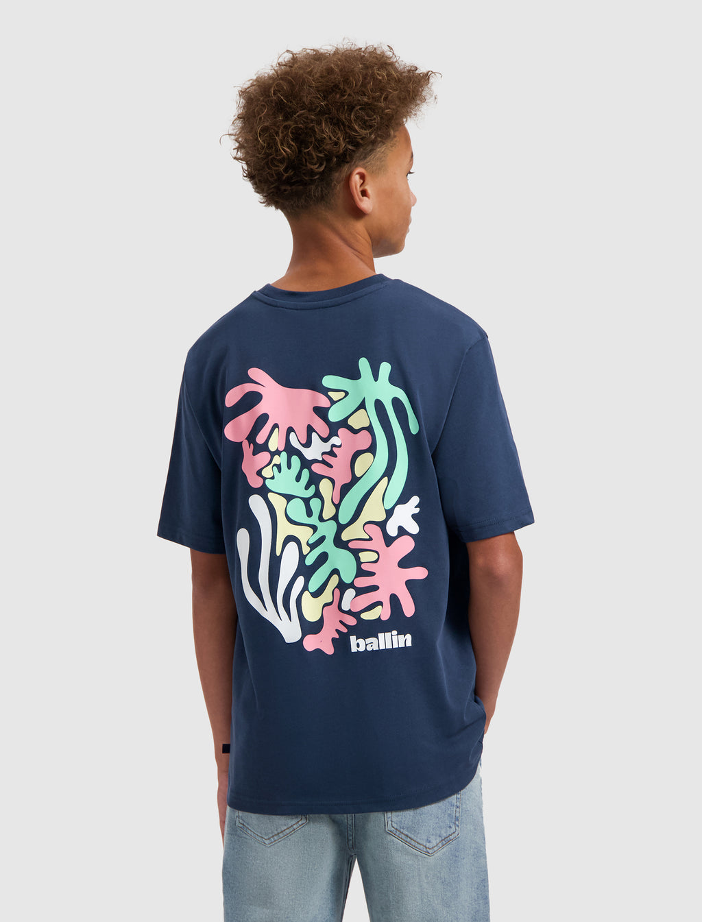 Junior Abstract Sea Creatures T-shirt | Navy