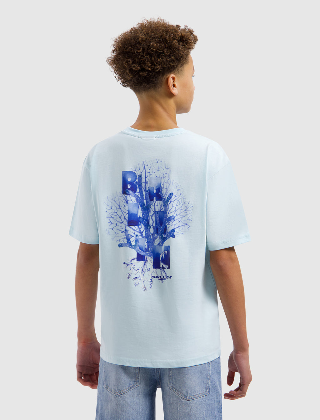 Junior Lost in Coral T-shirt | Light Blue