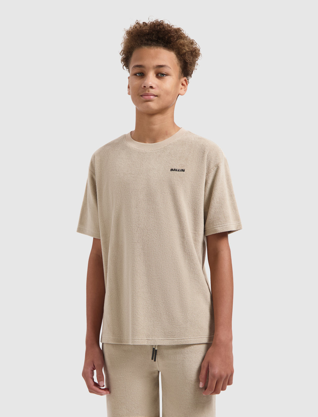 Junior Terry Logo T-shirt | Taupe