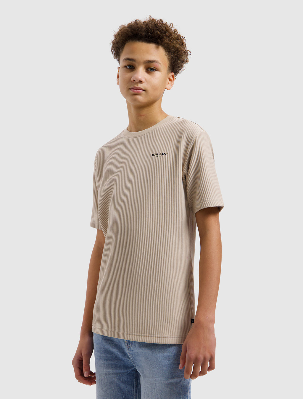 Junior Vertical Stripes T-shirt | Taupe