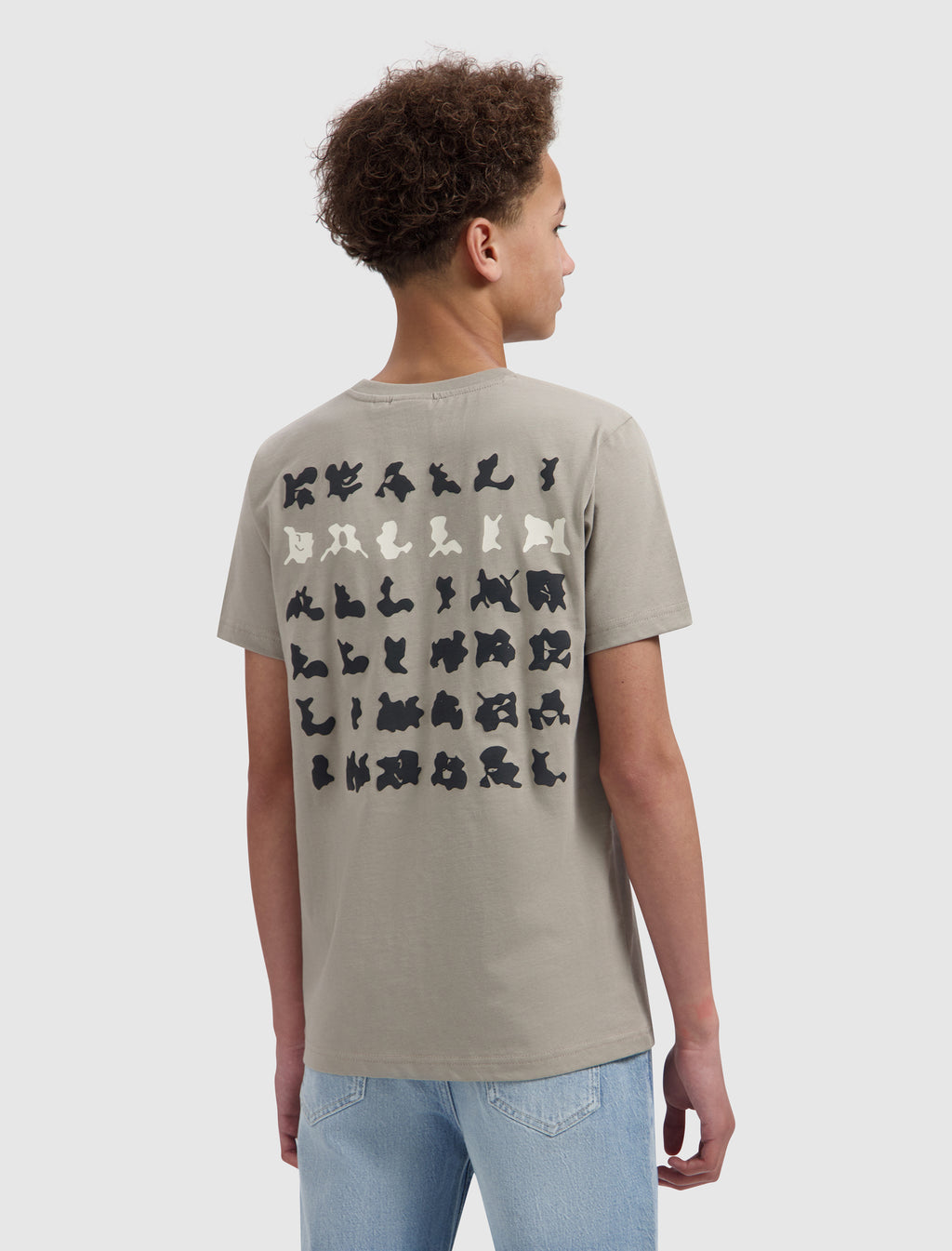 Junior Abstract Letter T-shirt | Taupe