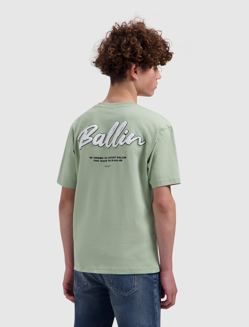 Junior Script Logo T-shirt | Army Green