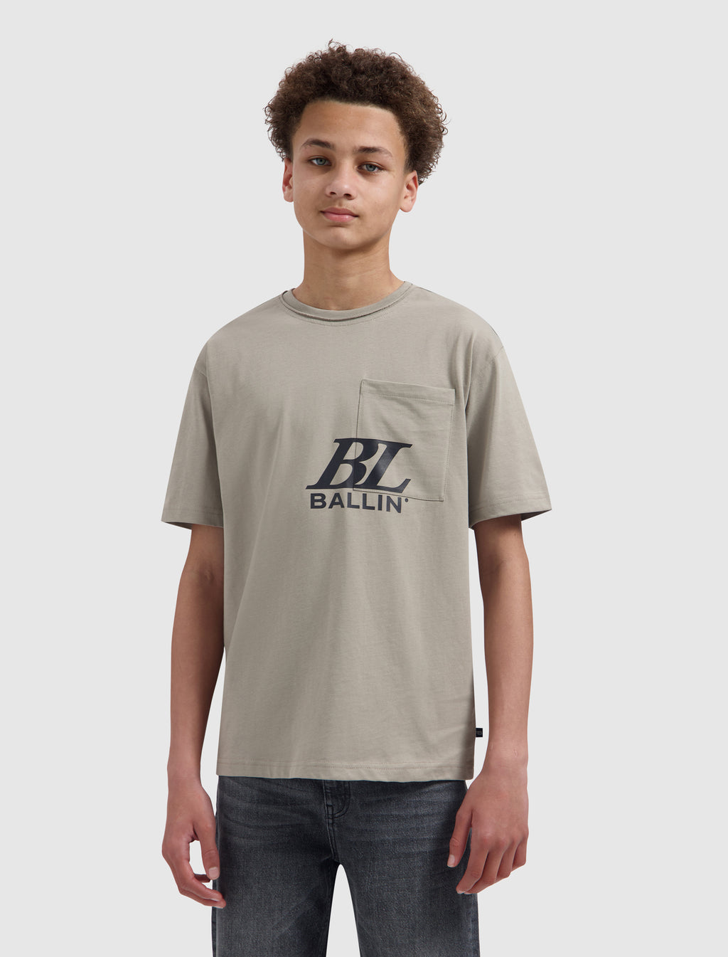Junior Monogram Pocket T-shirt | Taupe