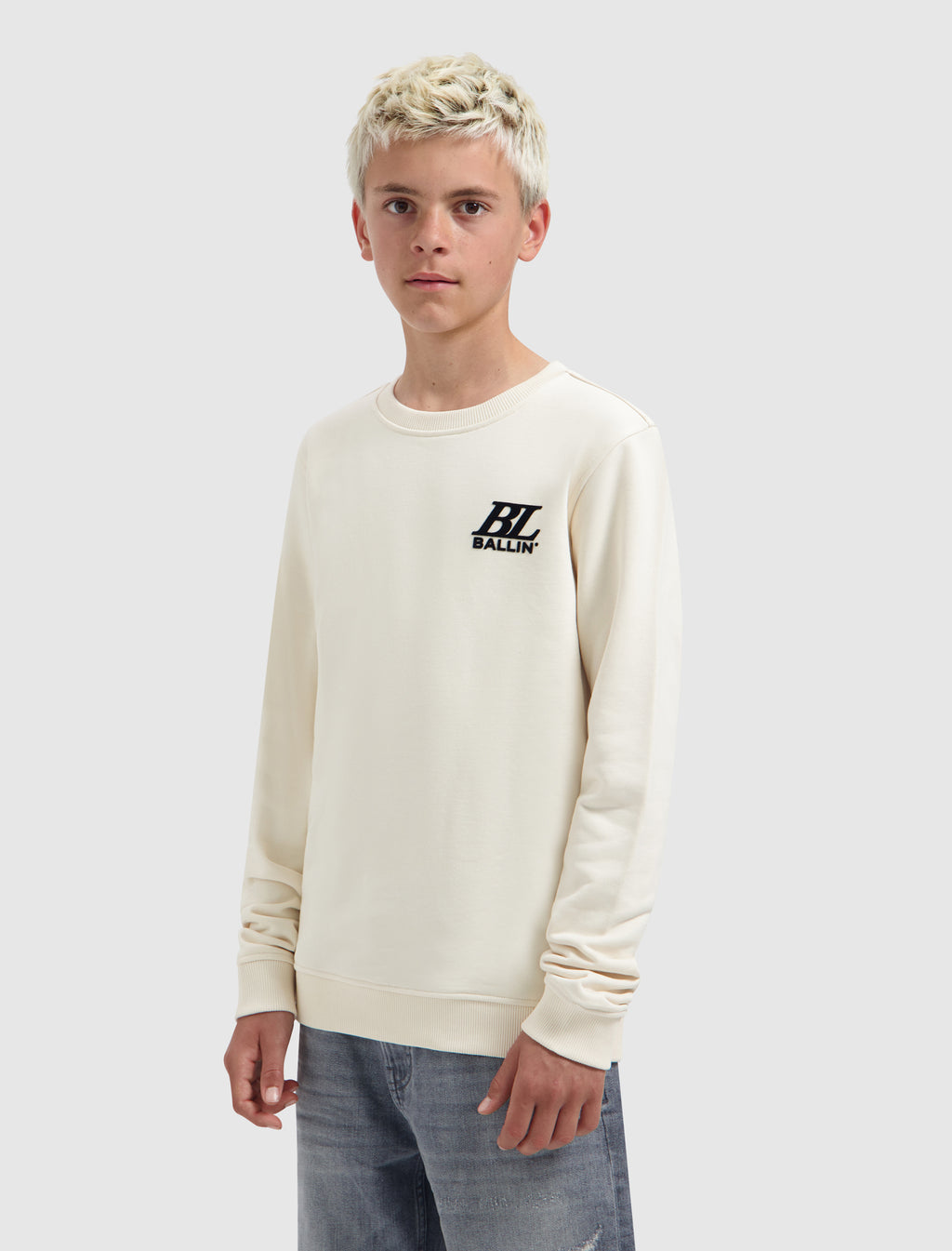 Junior Monogram Crewneck | Ecru