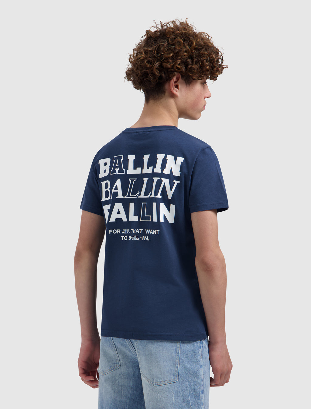 Junior Stacked Logo T-shirt | Navy