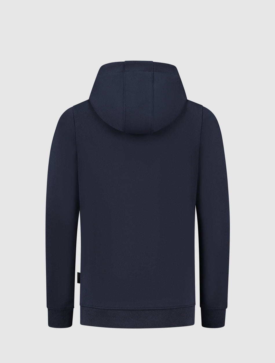 Junior Original Logo Print Hoodie | Dark Blue