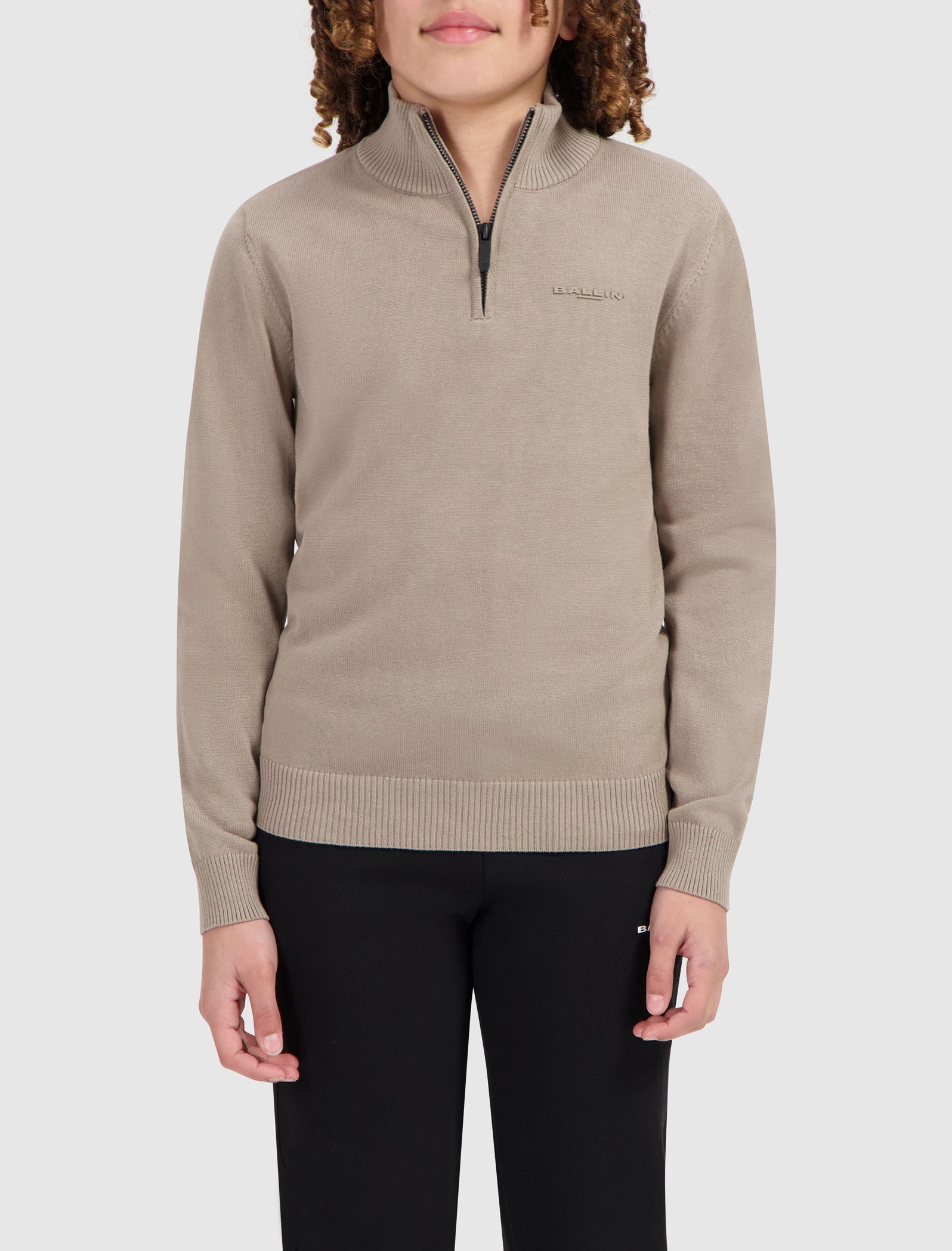 Junior Original Half Zip Knit | Taupe