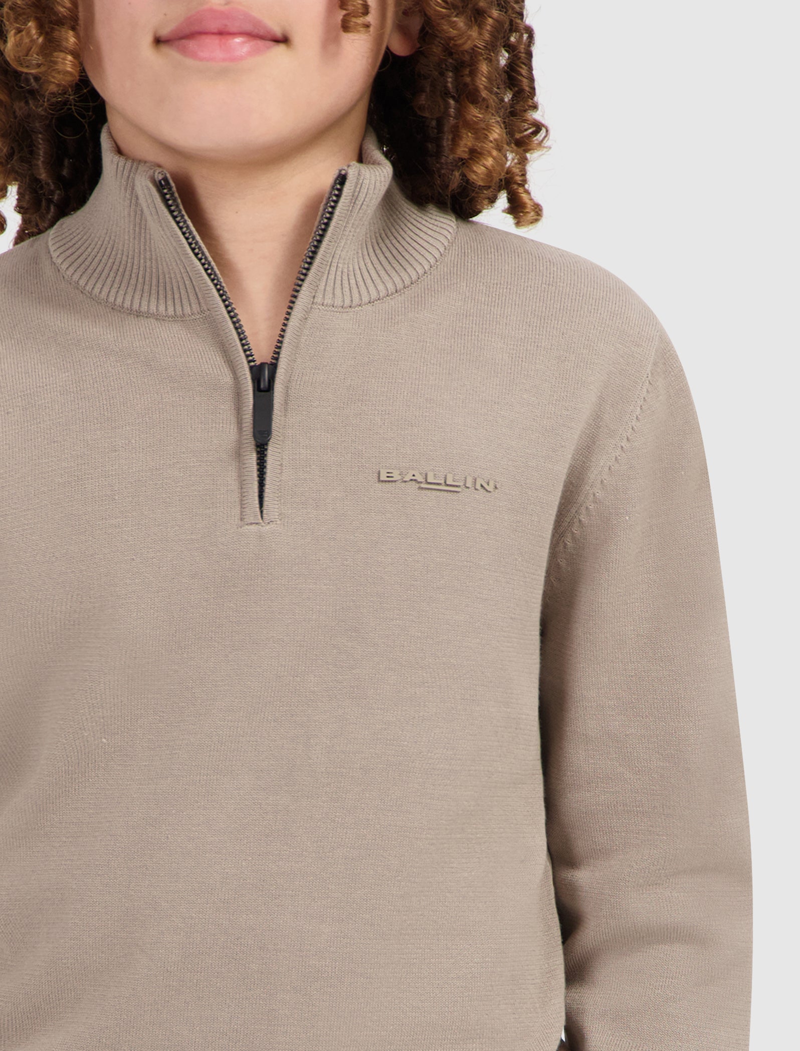 Junior Original Half Zip Knit | Taupe