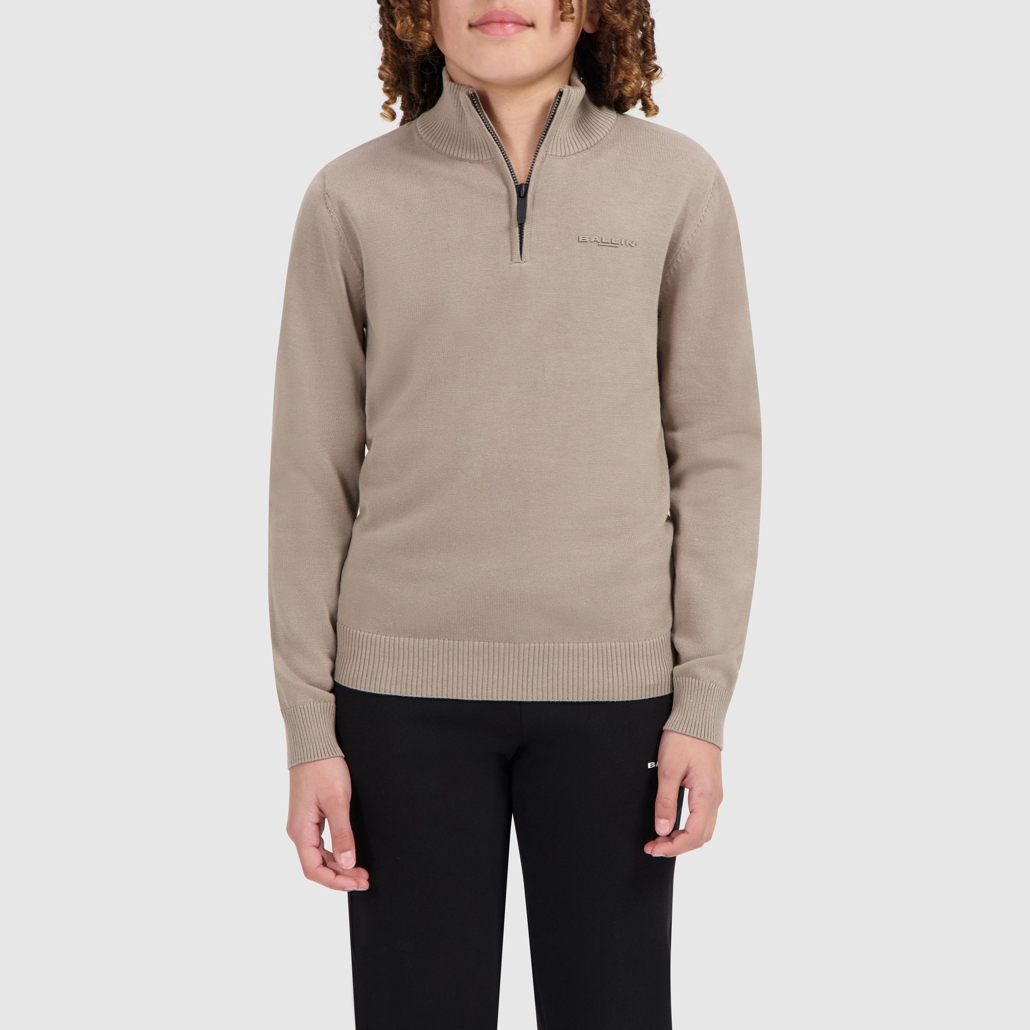 Junior Original Half Zip Knit | Taupe