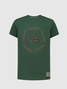 Kids Rounded Logo Print T-shirt | Forest Green