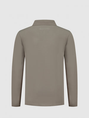 Kids Icon Logo Lange Mouw Polo | Taupe