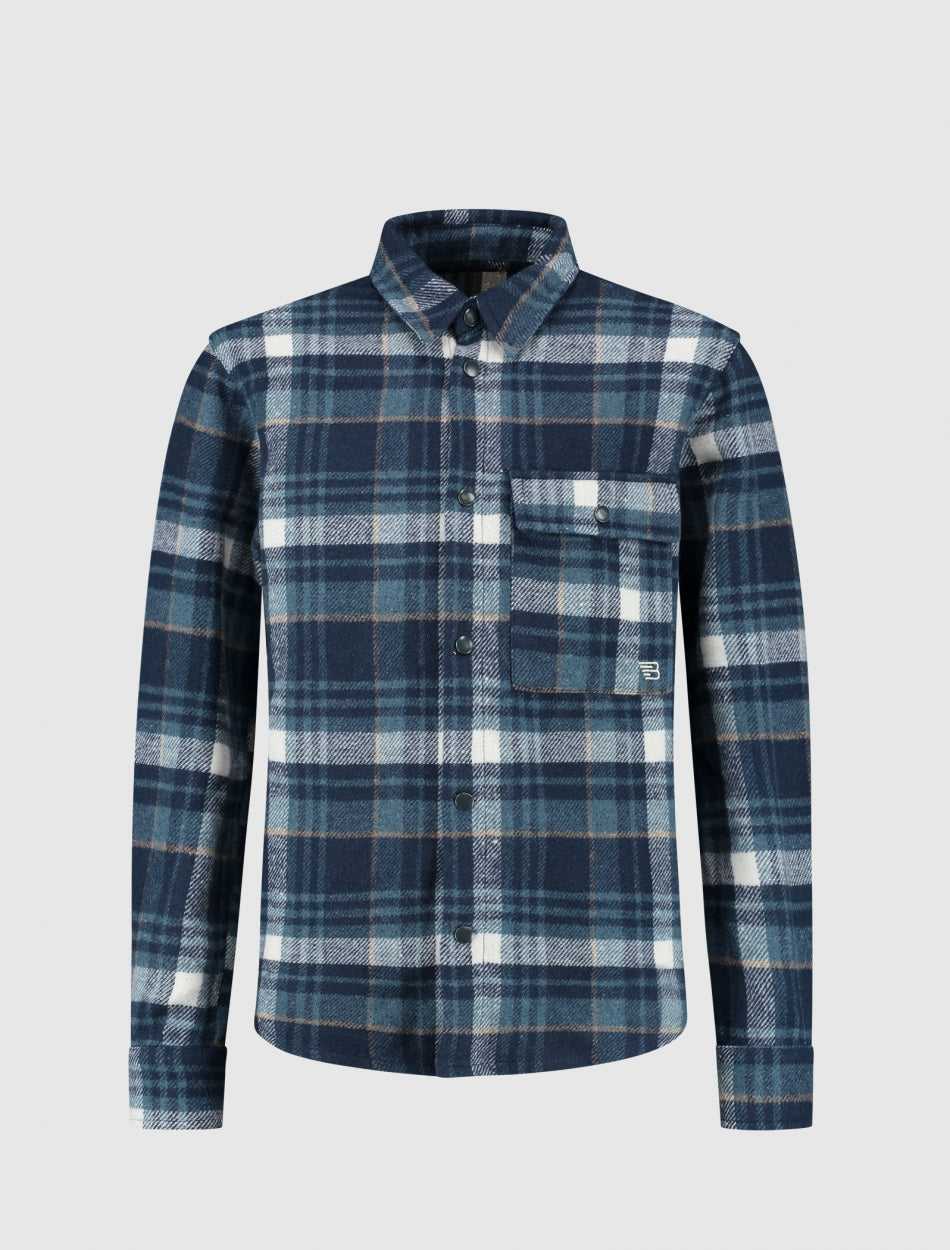 Junior Checked Icon Logo Overhemd | Dark Blue