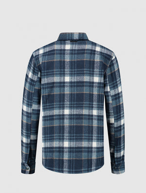 Kids Checked Icon Logo Overhemd | Dark Blue