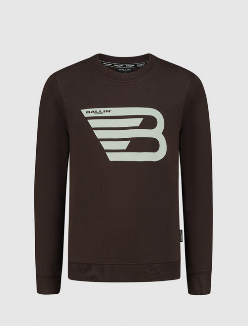 Junior Original Logo Print Sweater | Brown