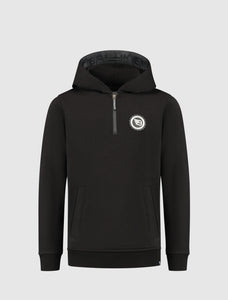 Kids Legacy Badge Half Zip Hoodie | Black