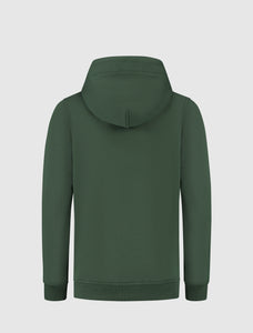 Kids Legacy Badge Half Zip Hoodie | Forest Green