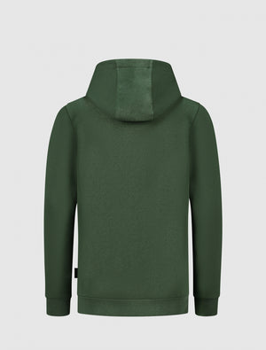 Kids Dubbel Icon Logo Hoodie | Forest Green