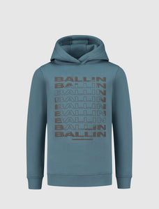 Kids Rotated Logo Print Hoodie | Mid Blue