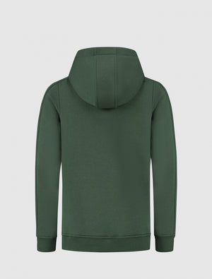 Kids Anorak Logo Hoodie | Forest Green
