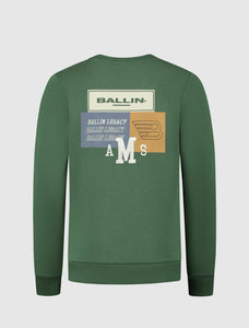 Kids Graphic Print Sweater | Forest Green