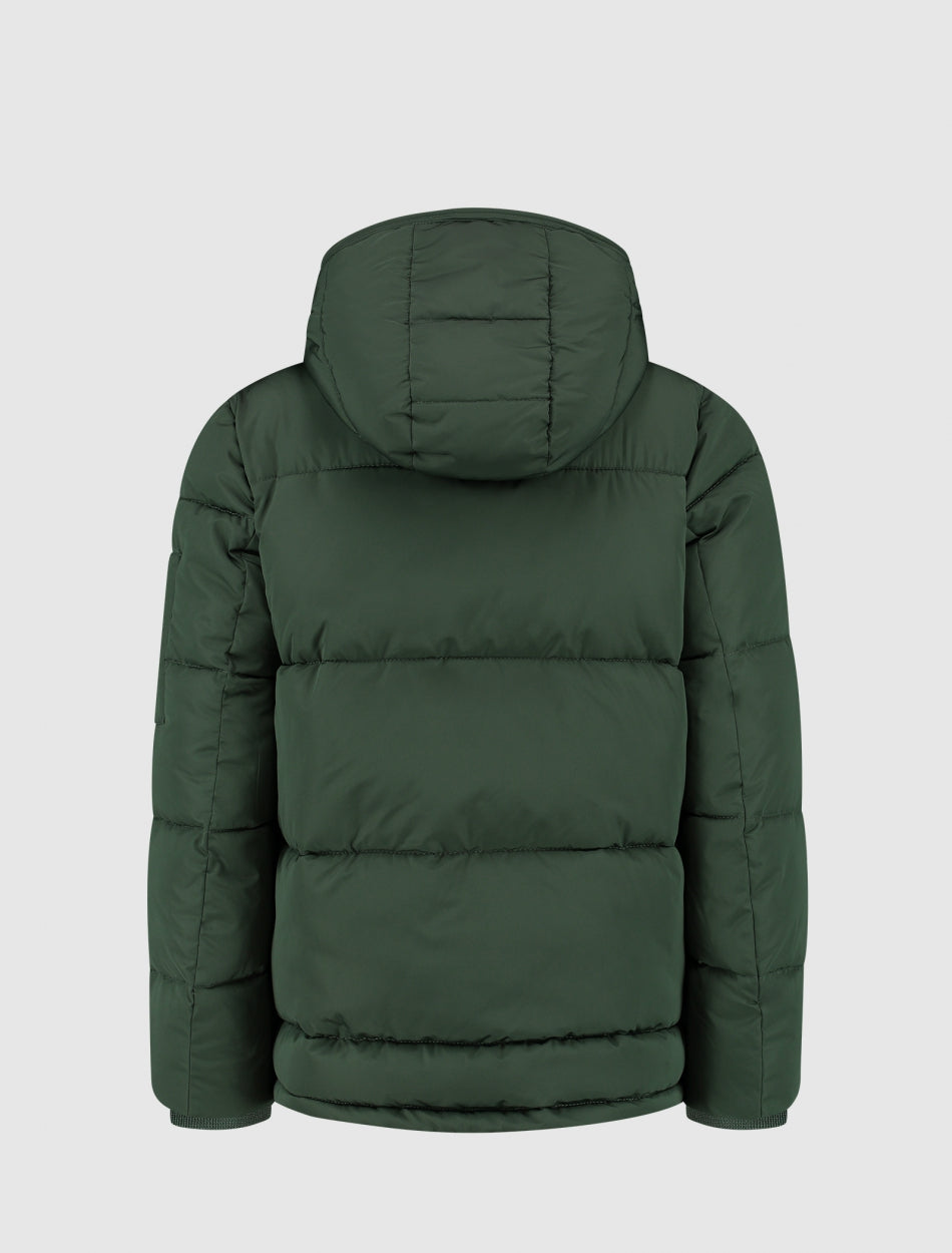 Junior Gewatteerde Puffer Jas | Forest Green