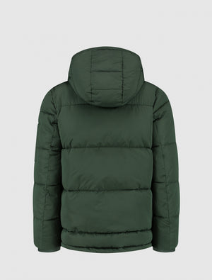 Kids Gewatteerde Puffer Jas | Forest Green