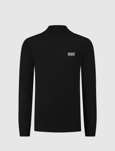 Kids Logo Mockneck Knit | Black