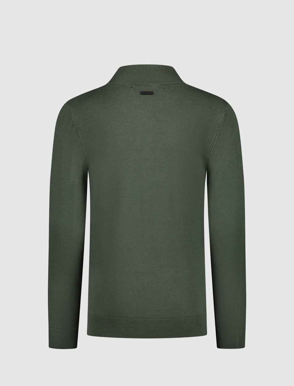 Junior Logo Mockneck Knit | Forest Green