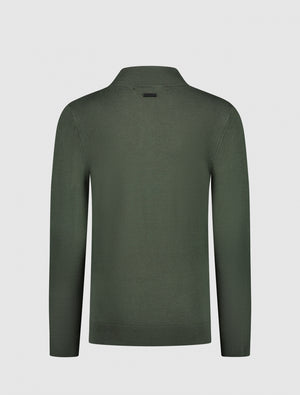 Kids Logo Mockneck Knit | Forest Green