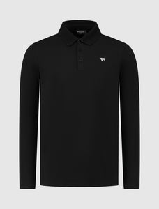 Icon Logo Lange Mouw Polo | Black