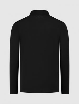 Icon Logo Lange Mouw Polo | Black