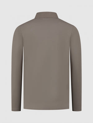 Icon Logo Lange Mouw Polo | Taupe