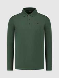 Icon Logo Lange Mouw Polo | Forest Green