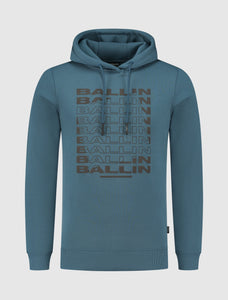 Rotated Logo Print Hoodie | Mid Blue