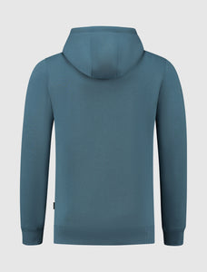 Rotated Logo Print Hoodie | Mid Blue