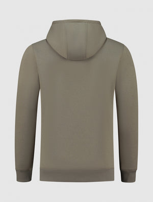 Rotated Logo Print Hoodie | Taupe