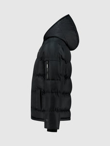 Embroidery Puffer Jas | Black