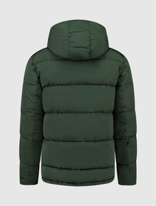Embroidery Puffer Jas | Forest Green