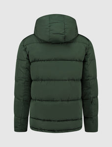 Embroidery Puffer Jas | Forest Green