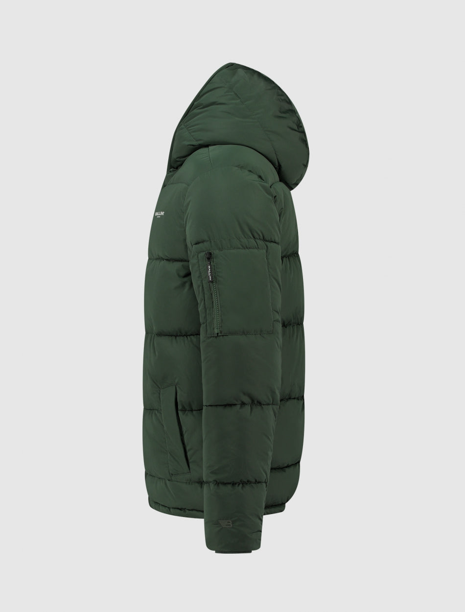 Embroidery Puffer Jas | Forest Green